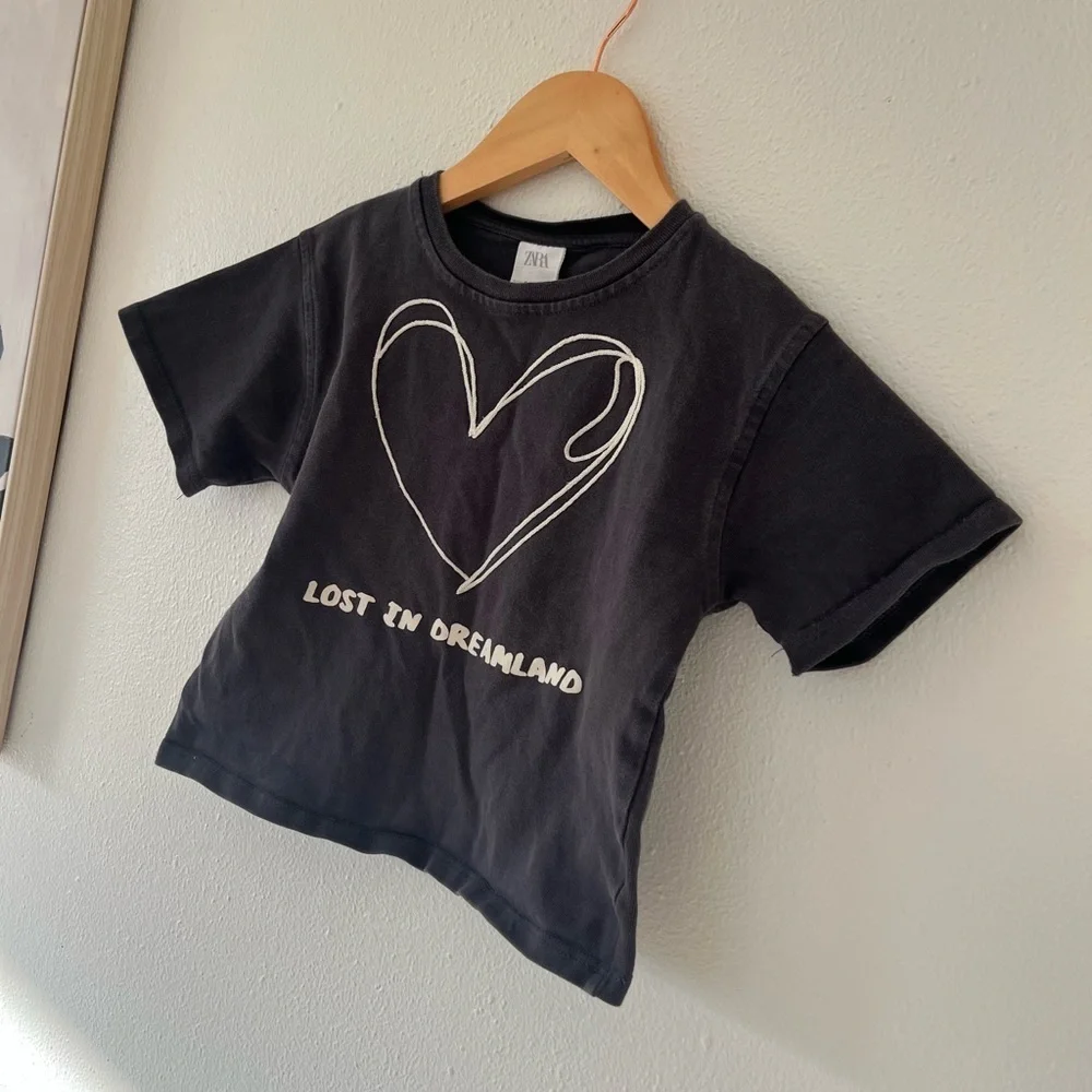 Zara Black Dreamland Heart Kids Tee